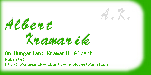 albert kramarik business card